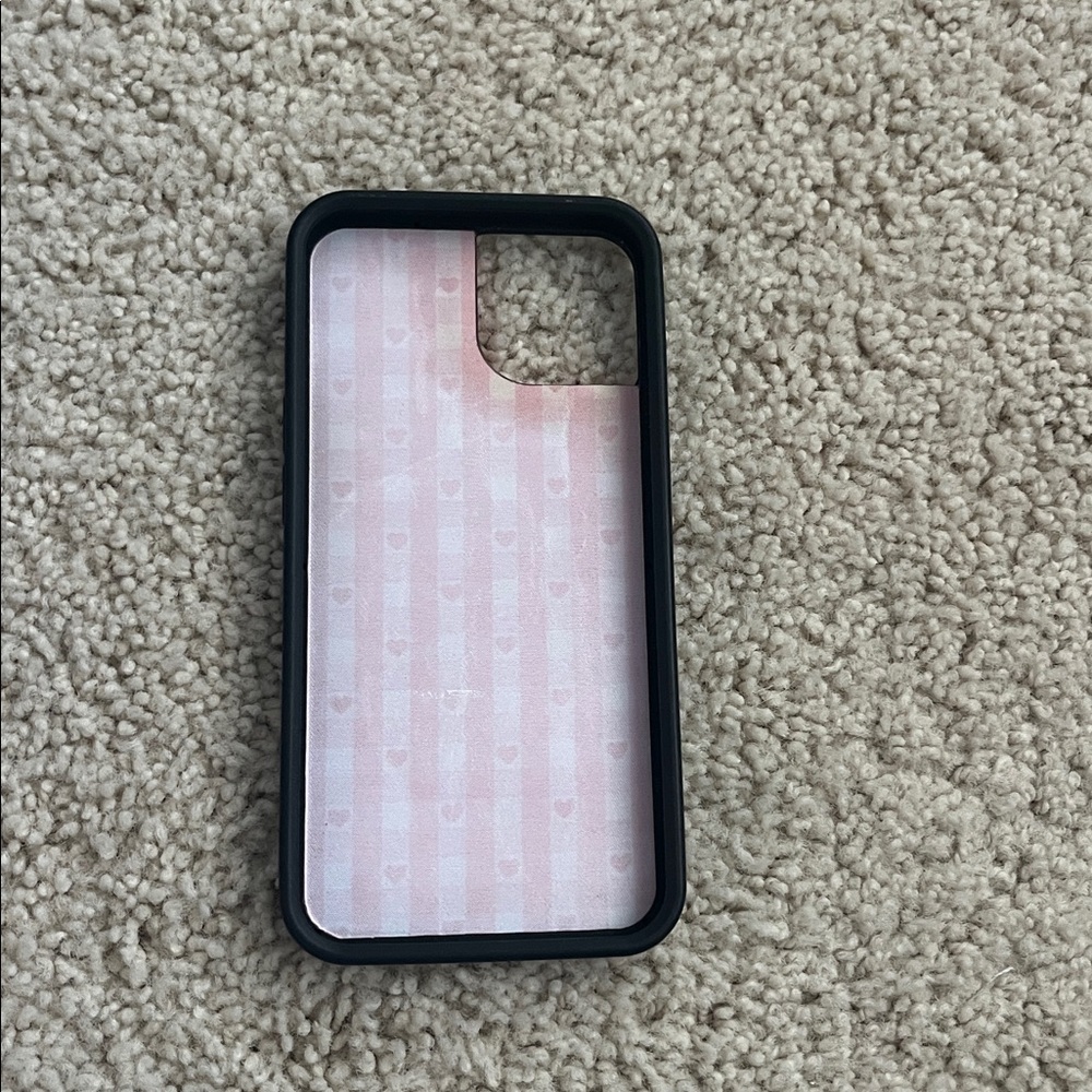Wildflower red heart gingham iPhone 13 case - Picture 2 of 2